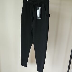 Nili Lotan Black Joggers with Tapered Leg and Drawstring Waist